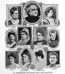 A page of eleven portraits of women who were board members of the National Federation of Saint-Jean-Baptiste of Montreal