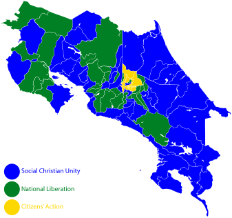 Party placed first by canton