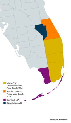 Map of the Miami MSA and CSA