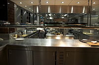 The kitchen of Pétrus, located in Knightsbridge, Central London