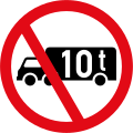 Truck axle Tonnes prohibited