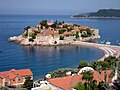 A view of Sveti Stefan island in the Budva municipality.