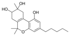 Chemical structure of 8,9-dihydroxy-Δ6a(10a)-tetrahydrocannabinol.