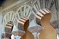 Caliphal-style arches of the Taifa palace (11th century) in the Alcazaba of Málaga, Spain