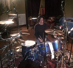 Chris Vrenna recording in 2013