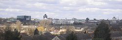 Corby town centre skyline, seen from Oakley Woods