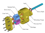 exploded view of a 3D-engineering drawing