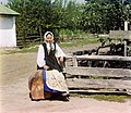 Ukrainian woman near Putyvl, Ukraine