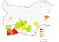 Percentage of Bulgarians born in Greek Macedonia and North Macedonia in 1946 calculated from the total of the ethnic Bulgarians