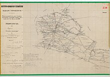 Mapa del término municipal de Torrecaballeros en 1906 con el término de Cabanillas representado