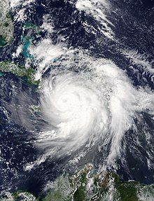 Hurricane Matthew as it moved over Haiti.