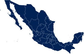 Map of Mexico, depicting the status of same-sex unions