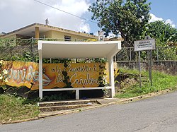 Welcome sign at Parcelas Cañaboncito in Barrio Cañaboncito