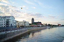 Elbe river in Magdeburg