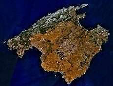 Fotografía satélite de la isla de Mallorca