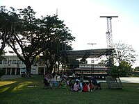 Town plaza and state or auditorium