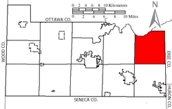 Location of Townsend Township, Sandusky County, Ohio