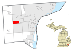 Location within Wayne County