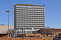 Wells Fargo Building in Lubbock, Texas With Texas Tech logo