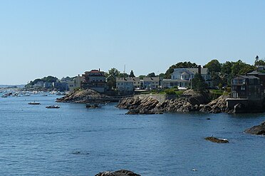 View of sea along fort wall