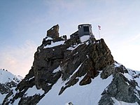 A mountain hut in the Swiss Alps