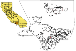 Location of Maywood in California