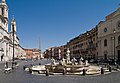 Piazza Navona, ejemplo del urbanismo barroco romano, que incluye fuentes de Bernini (1651).