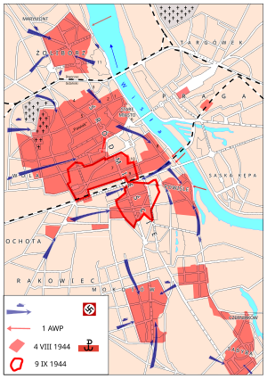 Схема восстания, 1.08 — 2.10.1944