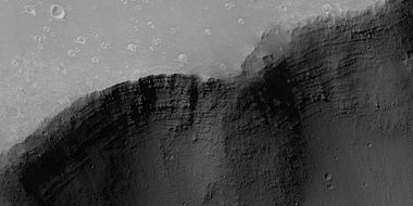 Close-up of layers in trough south of Ius Chasma, as seen by HiRISE under HiWish program