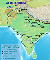 The distribution of the Edicts of Ashoka.[138]