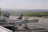 WestJet Airlines using the north side of Concourse D.