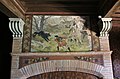 Fireplace decoration depicting a wolf hunt in the castle of Pibrac (France).