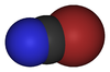 Spacefill model of cyanogen bromide