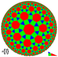 View of regular hyperbolic tiling cantellated {3,7}