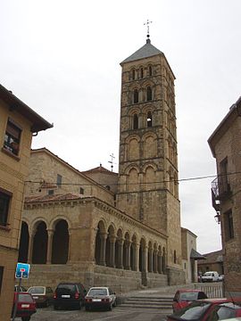 The lateral porch of the Church of San Estebán, Segovia