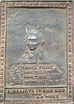 Commemorative plaque on the site of the former residence of Thomas Paine in Greenwich Village, New York City