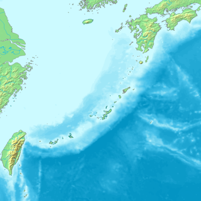 Mapa de localización de Islas Ryūkyū