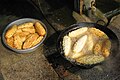 Bitter gourds being fried in Kaohsiung, Taiwan