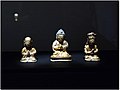 Vairocana Buddha (middle figure), 1628. Gilt bronze, h. 12.6 cm. Monk (left), 1628. Giltbronze, h. 9.7 cm. National Museum of Korea.