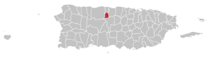 Map of Puerto Rico highlighting Florida Municipality