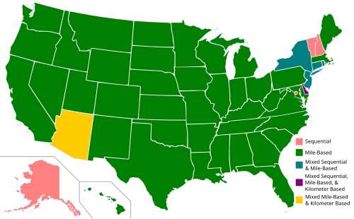 Exit Numbers in the United States by State as of August 2021