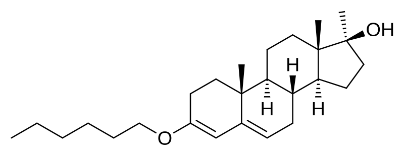 File:Methyltestosterone 3-hexyl ether.svg