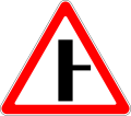 Side road on the right with priority (triangle)