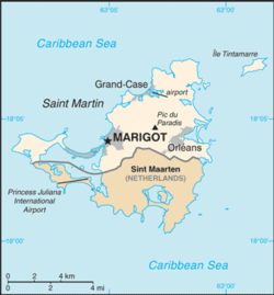 Location of the Collectivity of Saint Martin