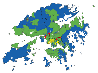 區議會(第二)功能界別票站得票最高政黨