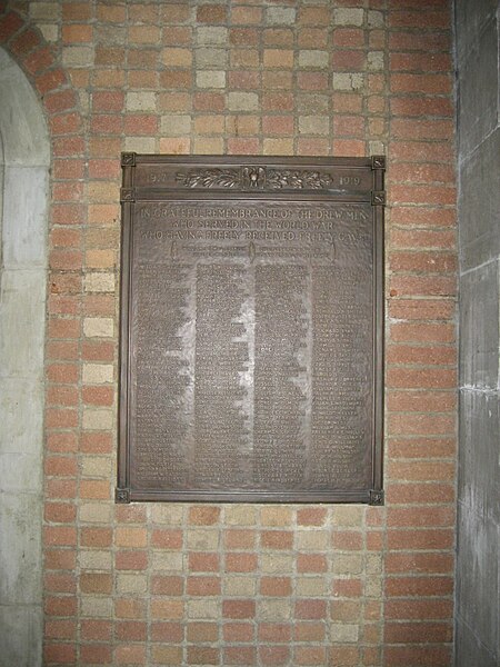 File:Drew University WW1 Plaque.jpg