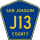 County Road J13 marker