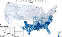 Map of Democratic presidential election results by county