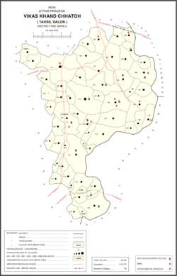 Map showing Kapurpur (#403) in Chhatoh CD block