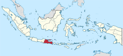 Location of East Java in Indonesia